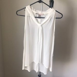 White sheer tie top blouse